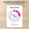 Printable shopping tracker printable journal page in A4, A5 and US Letter size