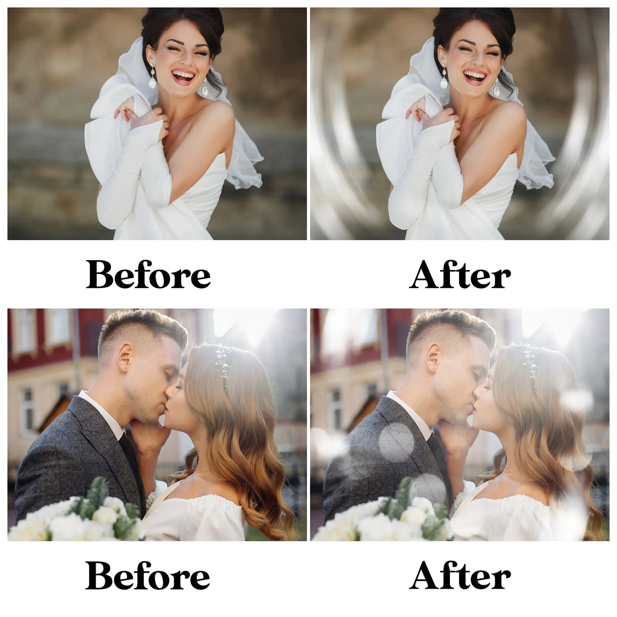 Silver Bokeh Overlays for Photoshop - Wedding and Light Leak Effects