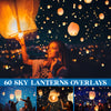 Sky Lantern Overlays for Photoshop - Floating Chinese Lanterns