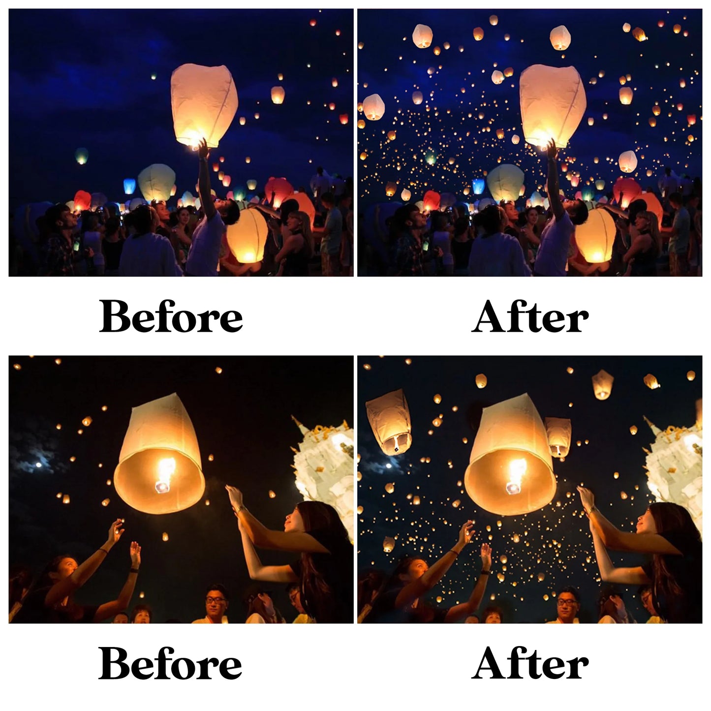 Sky Lantern Overlays for Photoshop - Floating Chinese Lanterns