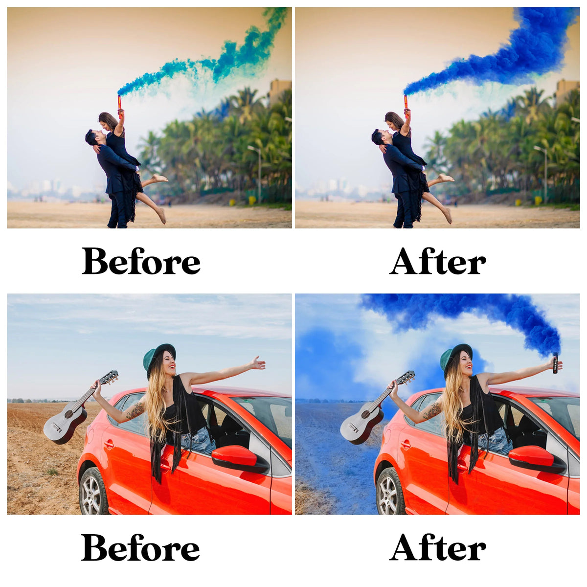 Smoke Bomb Overlays for Photoshop - Colored Gender Reveal and Artistic Effects