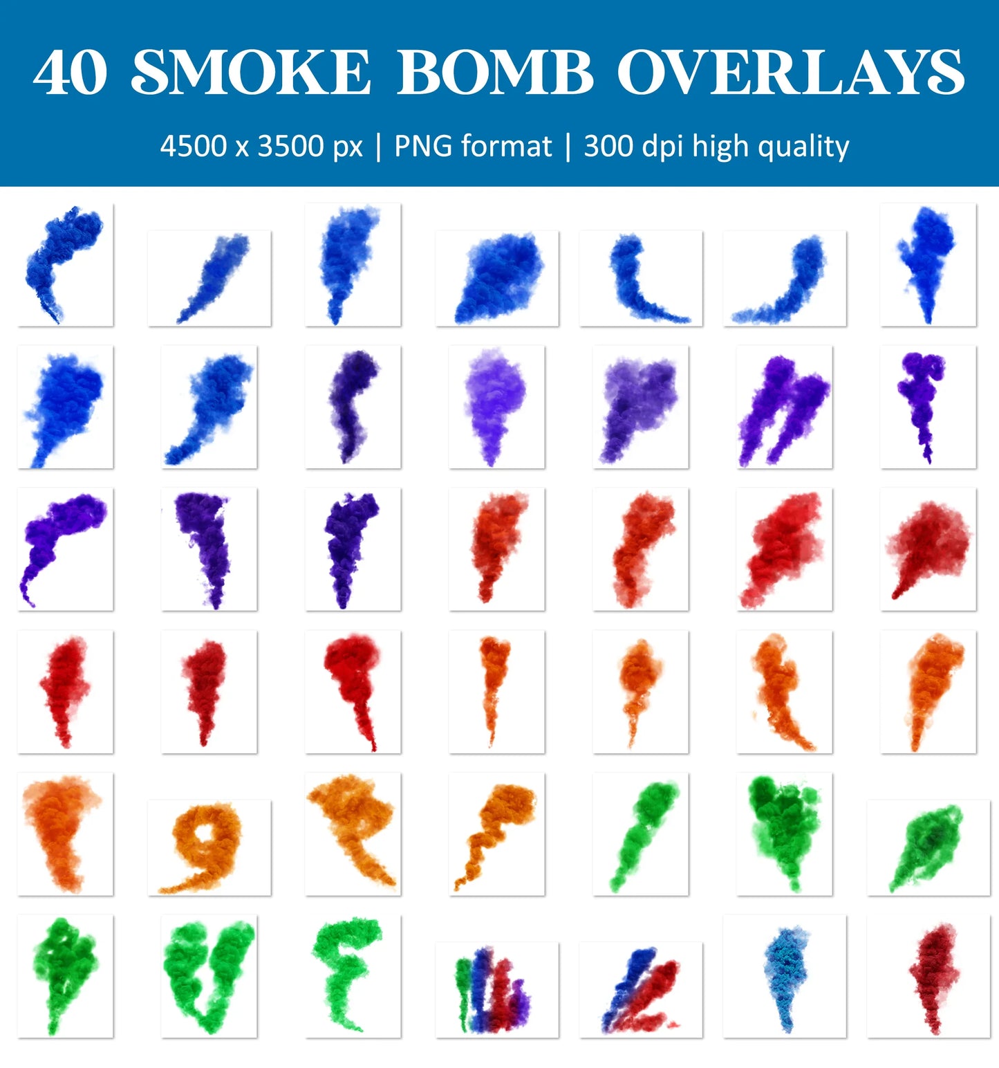 Smoke Bomb Overlays for Photoshop - Colored Gender Reveal and Artistic Effects