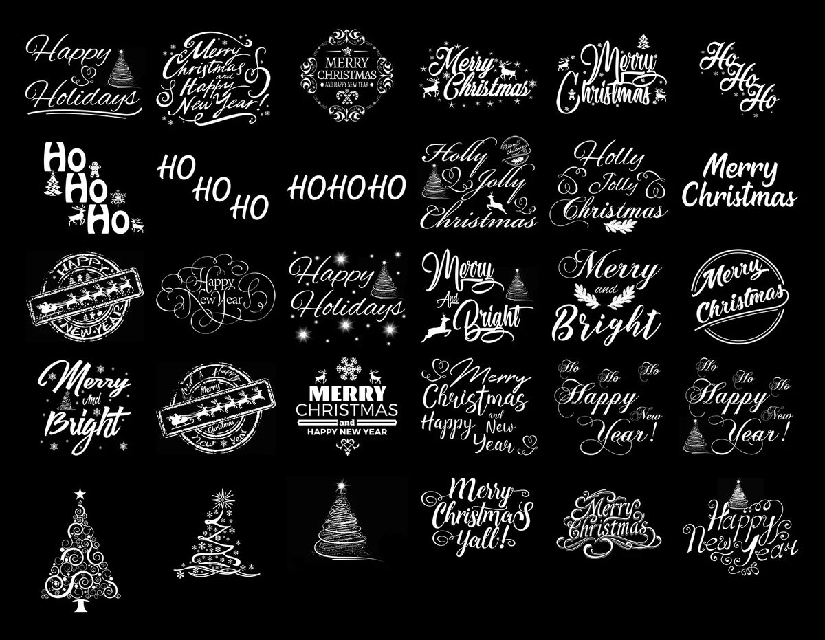 Snowflake Border Overlays for Photoshop - Winter Holiday Card Frame Effects