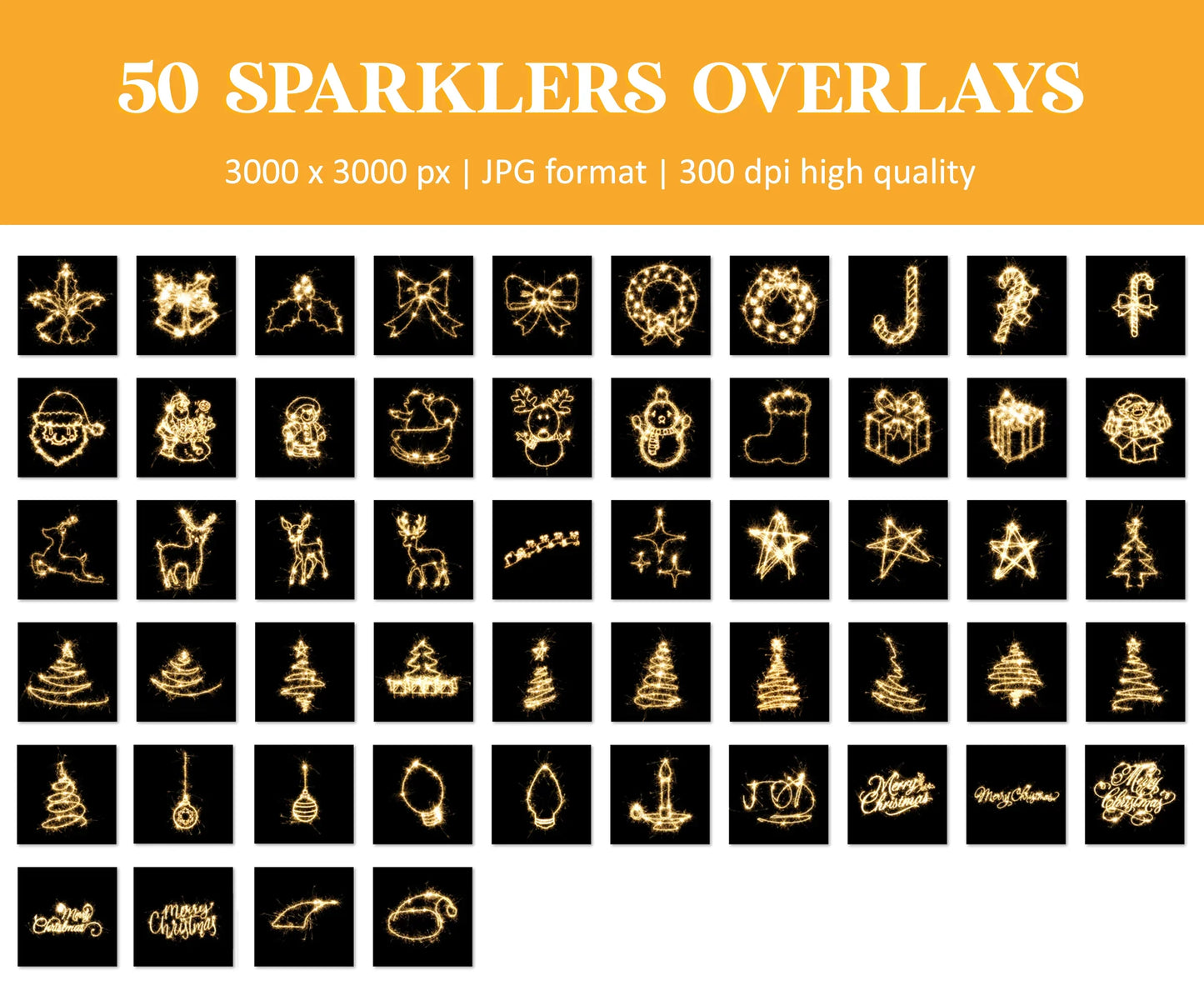 Sparkler Overlays for Photoshop - Heart Shapes and Alphabet Light Effects