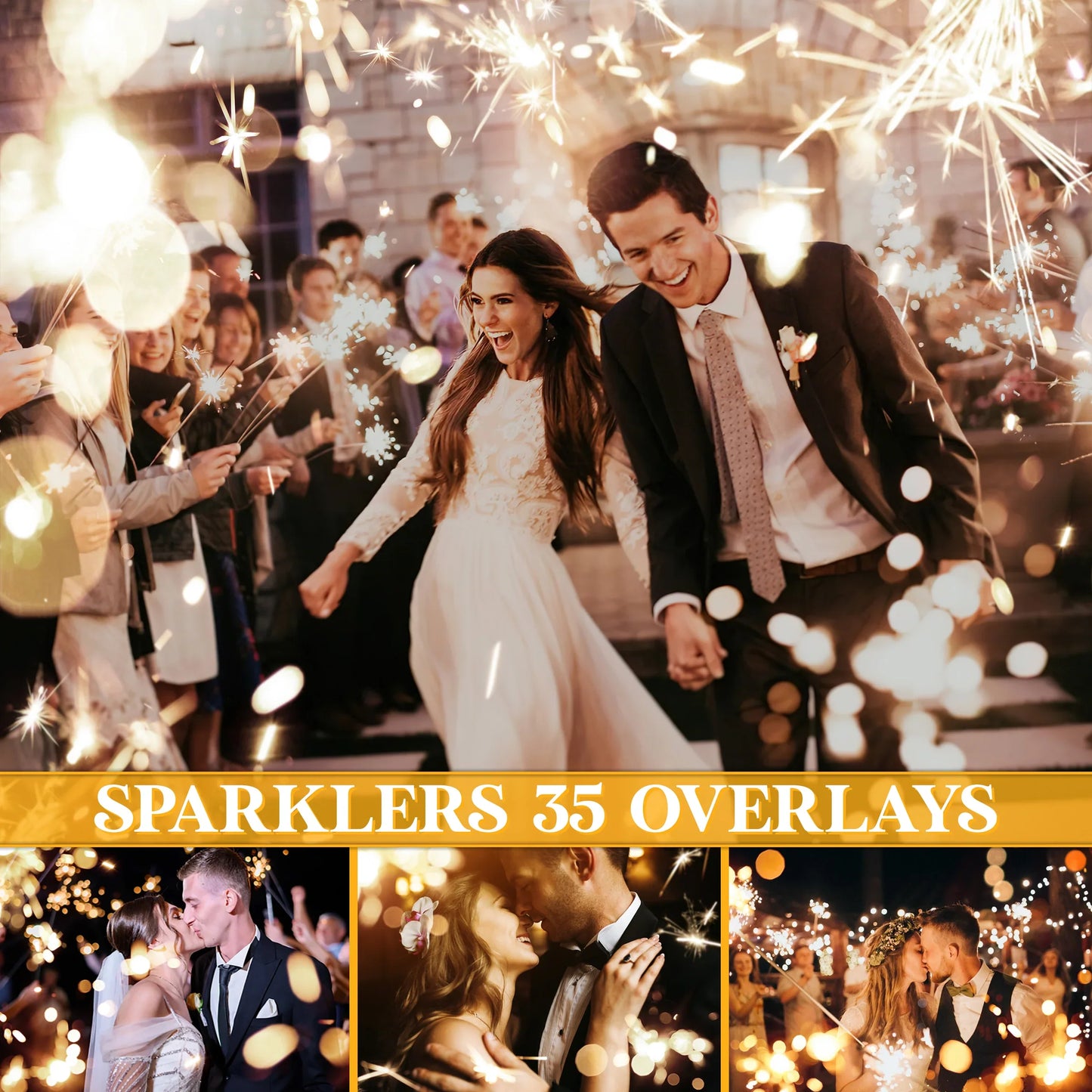 Sparkler Overlays for Photoshop - Wedding and Holiday Bokeh Lights