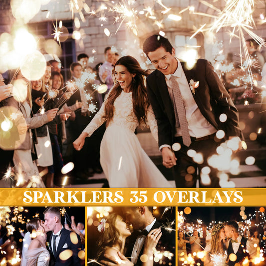 Sparkler Overlays for Photoshop - Wedding and Holiday Bokeh Lights