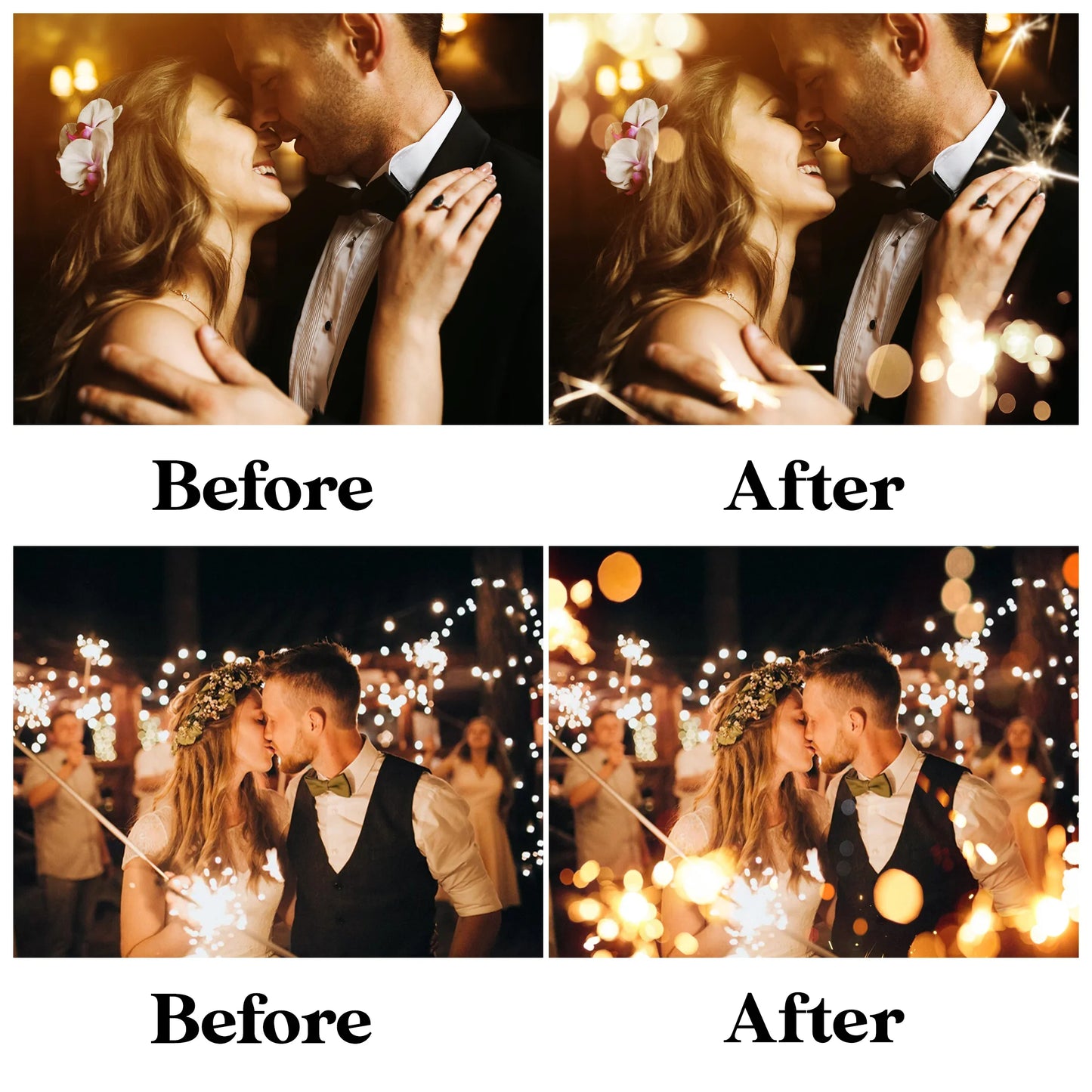 Sparkler Overlays for Photoshop - Wedding and Holiday Bokeh Lights