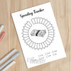 Printable spending tracker monthly printable journal page in A4, A5 and US Letter size