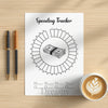 Printable spending tracker monthly printable journal page in A4, A5 and US Letter size