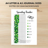 Printable spending tracker journal page in A4, A5 and US Letter size