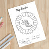 Printable step tracker monthly printable journal page in A4, A5 and US Letter size