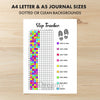Printable step tracker yearly journal page in A4, A5 and US Letter size