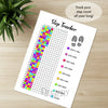 Printable step tracker yearly journal page in A4, A5 and US Letter size