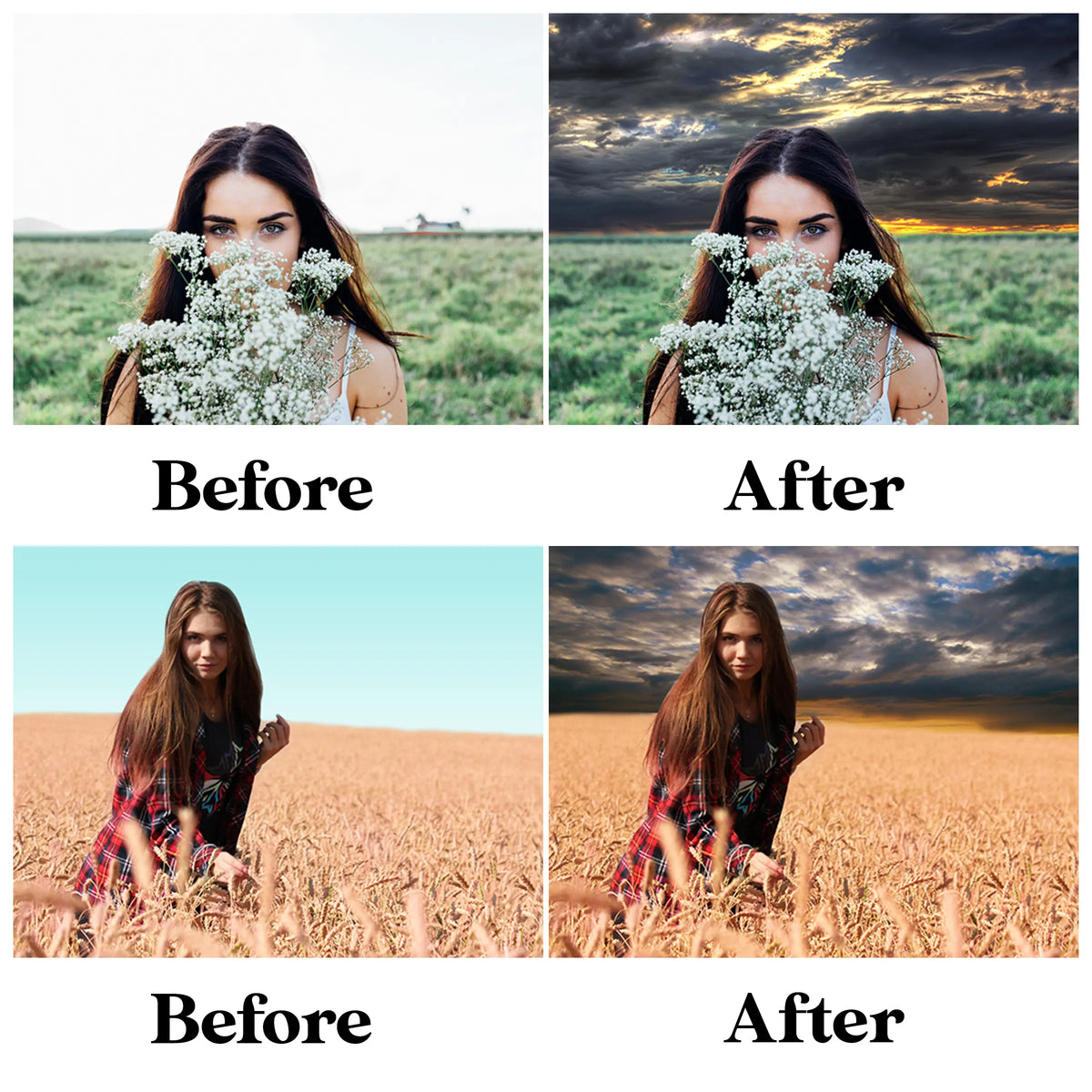 Stormy Sky Overlays for Photoshop - Dark Clouds and Dramatic Weather Effects