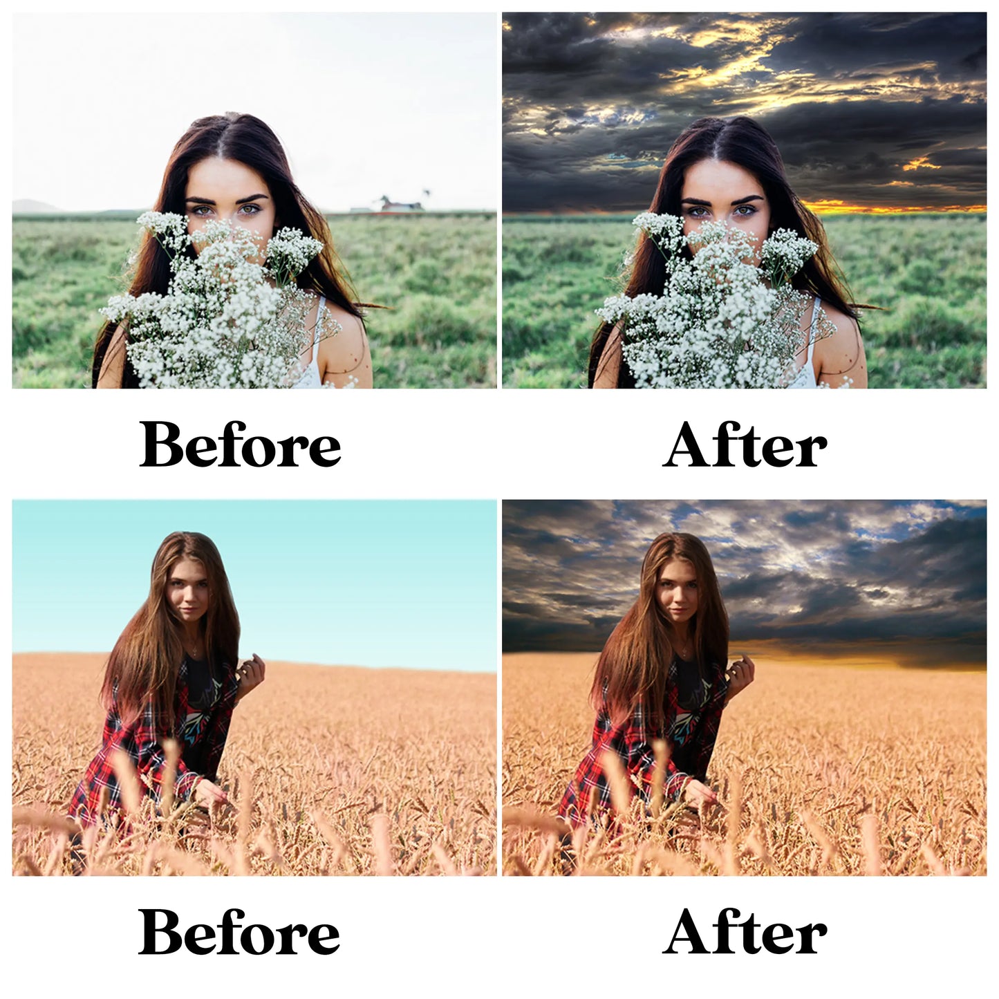 Stormy Sky Overlays for Photoshop - Dark Clouds and Dramatic Weather Effects