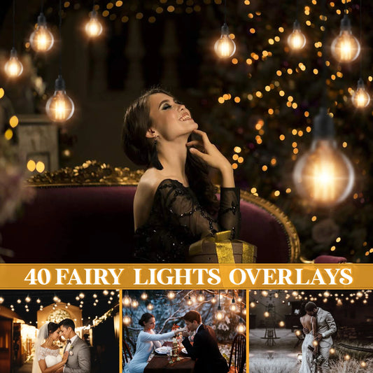 String Lights Overlay for Photoshop - Twinkle and Christmas Bokeh