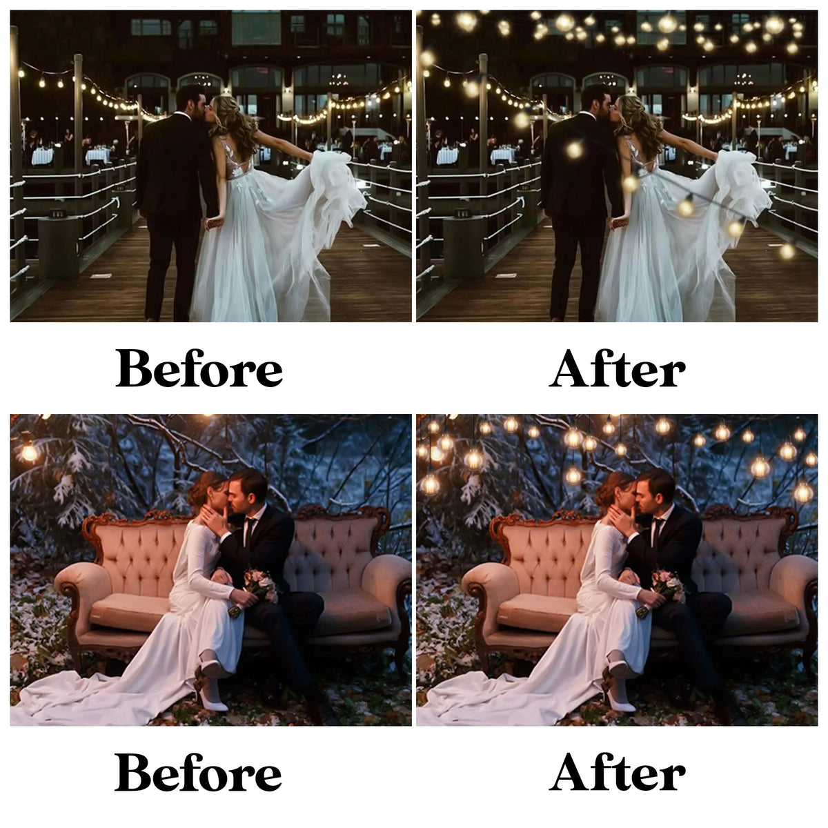 String Lights Overlay for Photoshop - Twinkle and Christmas Bokeh