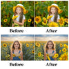 Sunflower Field Overlays for Photoshop - Summer Wildflower and Golden Petal Effects