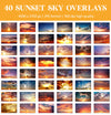 Sunset Sky Overlay for Photoshop - Golden Hour and Cloud Effect