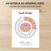 Printable sweets tracker monthly printable journal page in A4, A5 and US Letter size