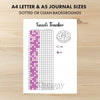 Printable sweets tracker journal page in A4, A5 and US Letter size