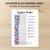 Printable symptom tracker printable journal page in A4, A5 and US Letter size