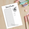 Printable takeout tracker journal page in A4, A5 and US Letter size