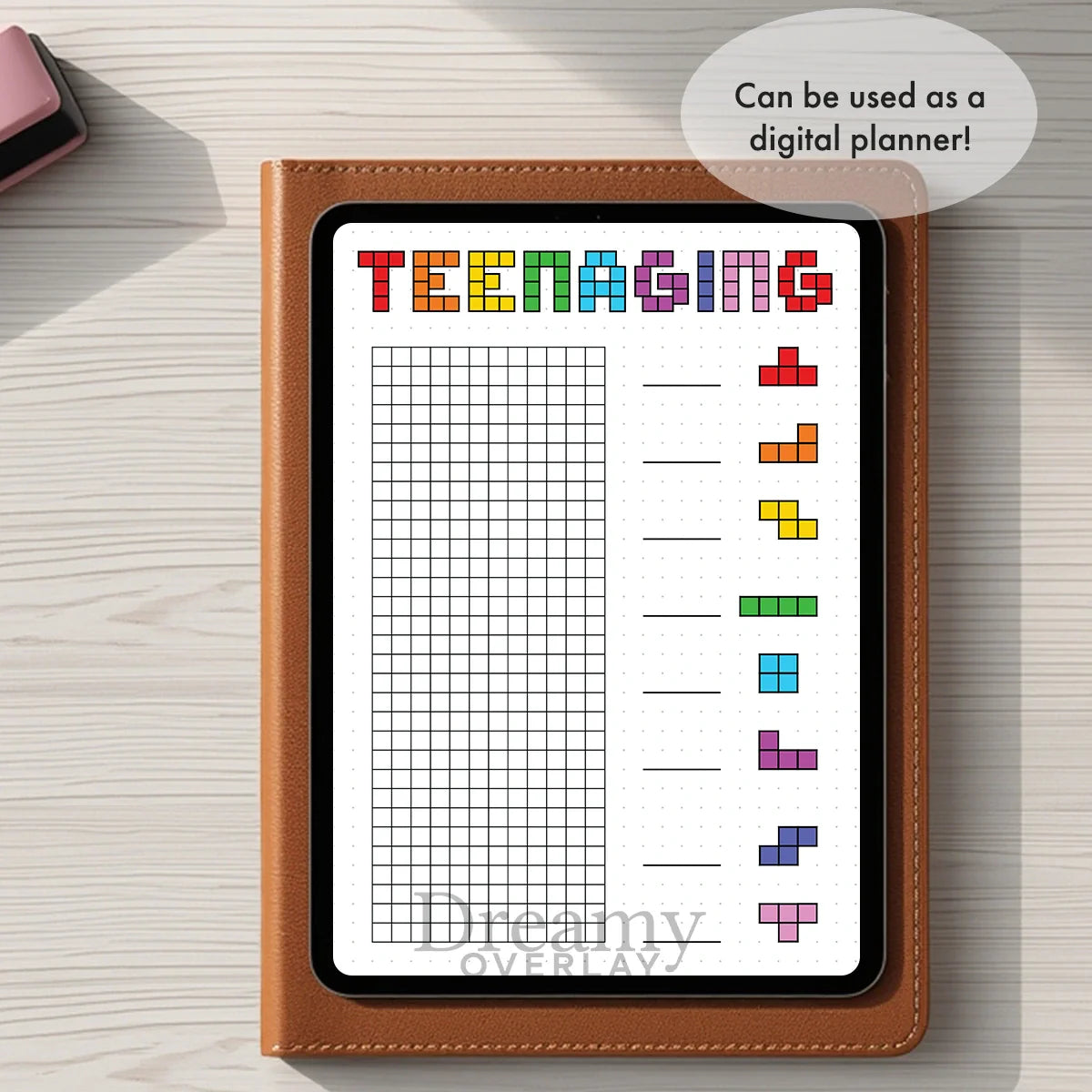 Printable teenaging tracker printable journal page in A4, A5 and US Letter size