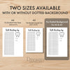 Printable teeth brushing tracker journal page in A4, A5 and US Letter size