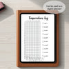 Printable temperature log tracker journal page in A4, A5 and US Letter size
