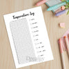 Printable temperature log tracker journal page in A4, A5 and US Letter size
