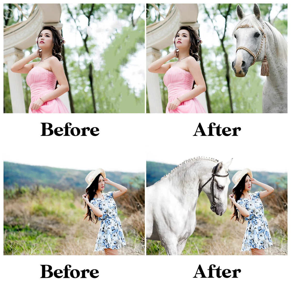 Unicorn Overlays for Photoshop - Fantasy Creature and Magic Horn Effects