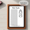 Printable water tracker monthly printable journal page in A4, A5 and US Letter size