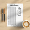 Printable water tracker monthly printable journal page in A4, A5 and US Letter size
