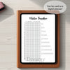 Printable water tracker yearly journal page in A4, A5 and US Letter size
