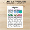 Printable weigh in tracker monthly printable journal page in A4, A5 and US Letter size