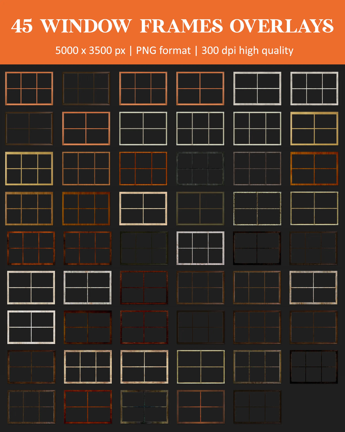 Window Frame Overlay for Photoshop ��� Digital Panes and Photo Fram