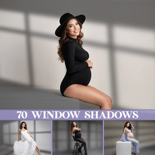 Window Shadow Overlays for Photoshop - Botanic Light and Maternity Backdrops