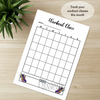 Printable workout class tracker monthly printable journal page in A4, A5 and US Letter size