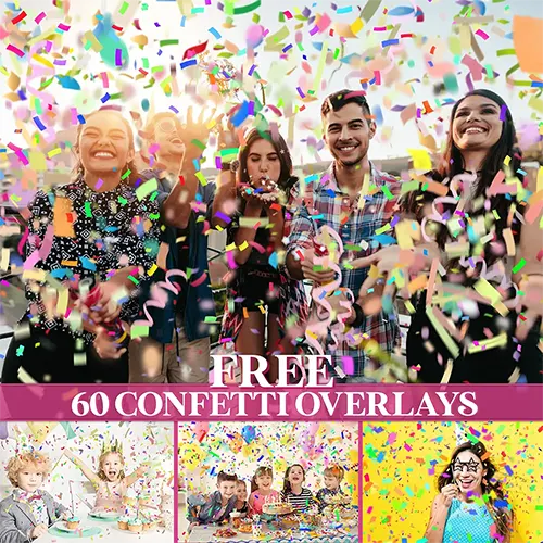 
60 Free Confetti Overlays (PNG)