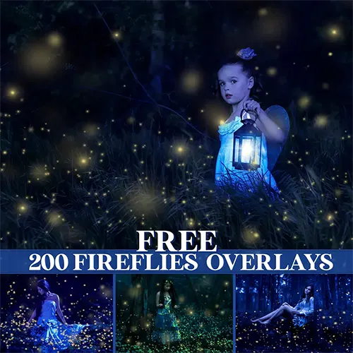 
200 Free Fireflies Overlays (JPG)