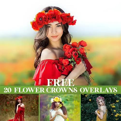 
20 Free Flower Crown Overlays (PNG)